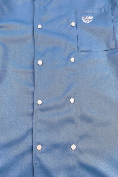 訂製長袖男裝酒店廚師服     設計繡花logo廚師服    廚房   火鍋   餐飲   廚師工作服   烘焙     KI116 側面照